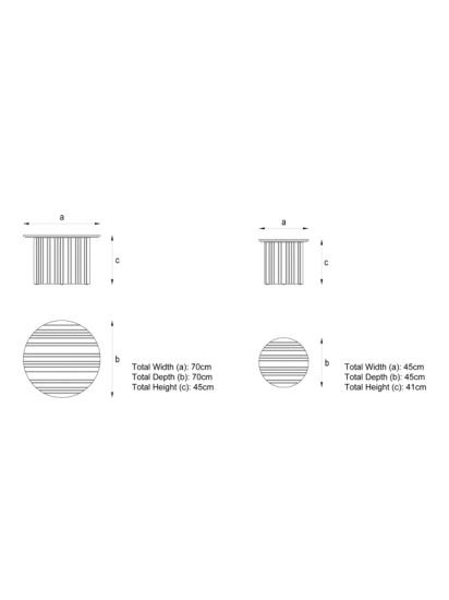 Nesting Round Garden Coffee Tables, Set of 2, (Acacia Wood), Natural